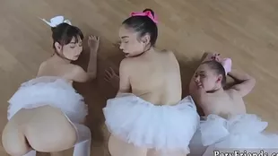 A French adult teenager grotesquely imitating ballerinas