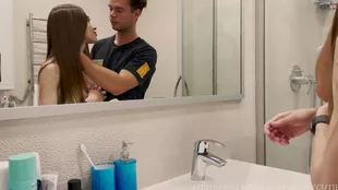 Kelly Aleman performs oral sex and ingests my ejaculation in a restroom