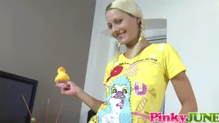 Pinky June has a thrilling encounter with a golden shower in this sultry video