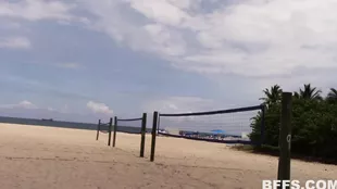 A fun beach volleyball match turns into a hot and heavy session