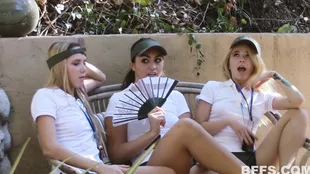Alexa and Hollie host a hot group encounter at lesbian camp